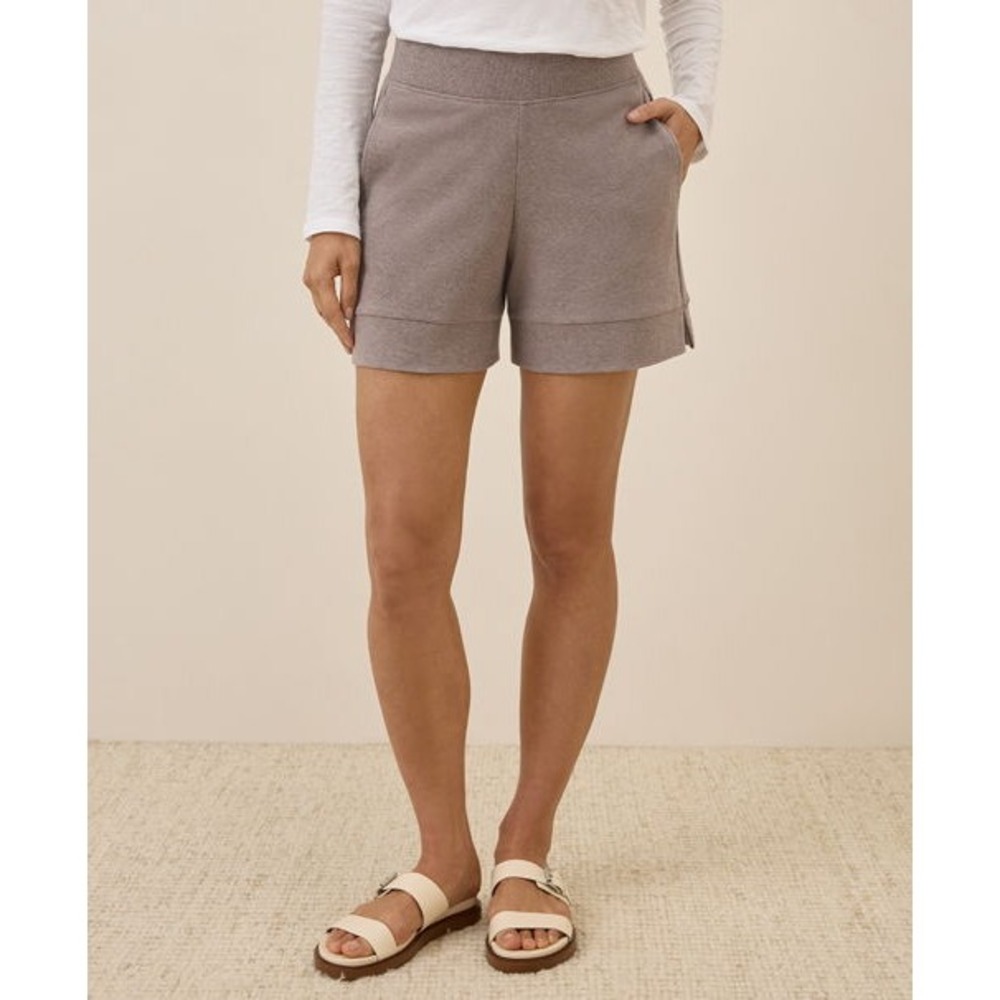 Pact Airplane Pull On Shorts Womens XL Taupe Organic Cotton Casual Loungewear